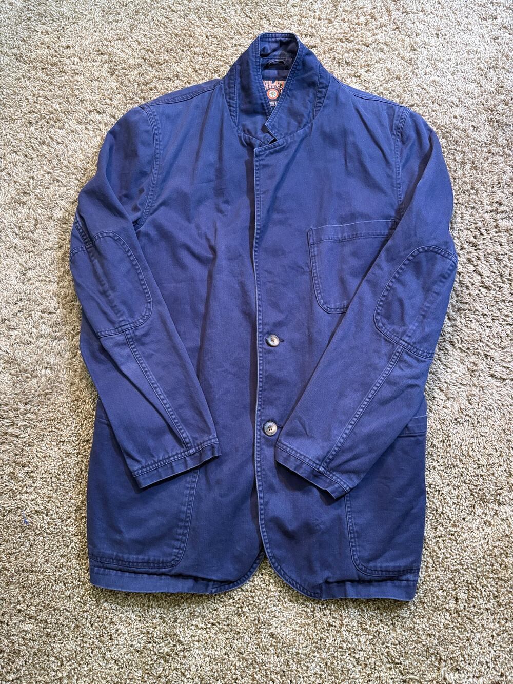 Vintage Duluth Trading Co Work Jacket Cotton Tradesmen Size Large Navy